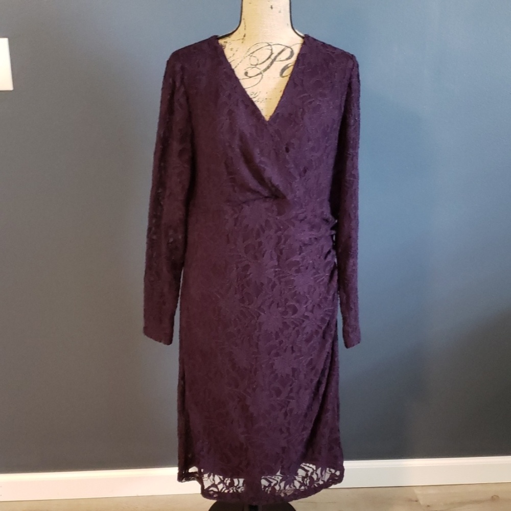 Ralph Lauren Plum Lace Dress